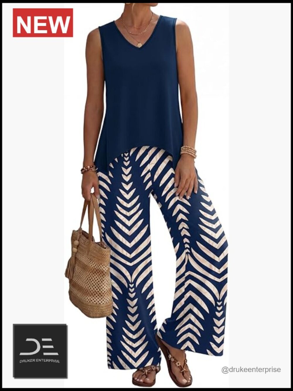 Women's Two Piece Lounge Set Polyester Spandex Blend Wide Leg Pants
